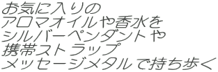 ���C�ɓ����
�A���}�I�C���⍁����
�V���o�[�y���_���g��
�g�уX�g���b�v
���b�Z�[�W���^���Ŏ�������
