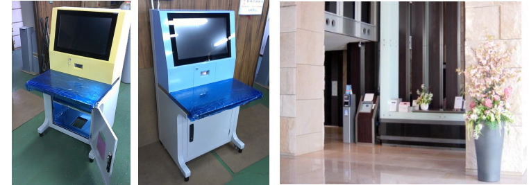 23インチワイド液晶+硝子越しマルチタッチ端末